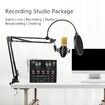 Podcast Microphone Bundle Livestream Mic Kit with Live Sound Card Adjustable Metal Shock Mount Recording Broadcasting Gold