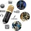 Podcast Microphone Bundle Livestream Mic Kit with Live Sound Card Adjustable Metal Shock Mount Recording Broadcasting Gold