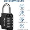 Combination Lock, 4 Digit Combination Padlock for School Gym Sports Locker, Fence, Toolbox, Case, Hasp Cabinet Storage (1 Pack, Black)