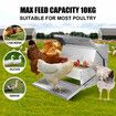 Auto Chicken Feeder Automatic Poultry Chook Food Feeding Treadle Spillproof Galvanized Steel Self Opening 10L