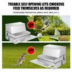 Auto Chicken Feeder Automatic Poultry Chook Food Feeding Treadle Spillproof Galvanized Steel Self Opening 10L