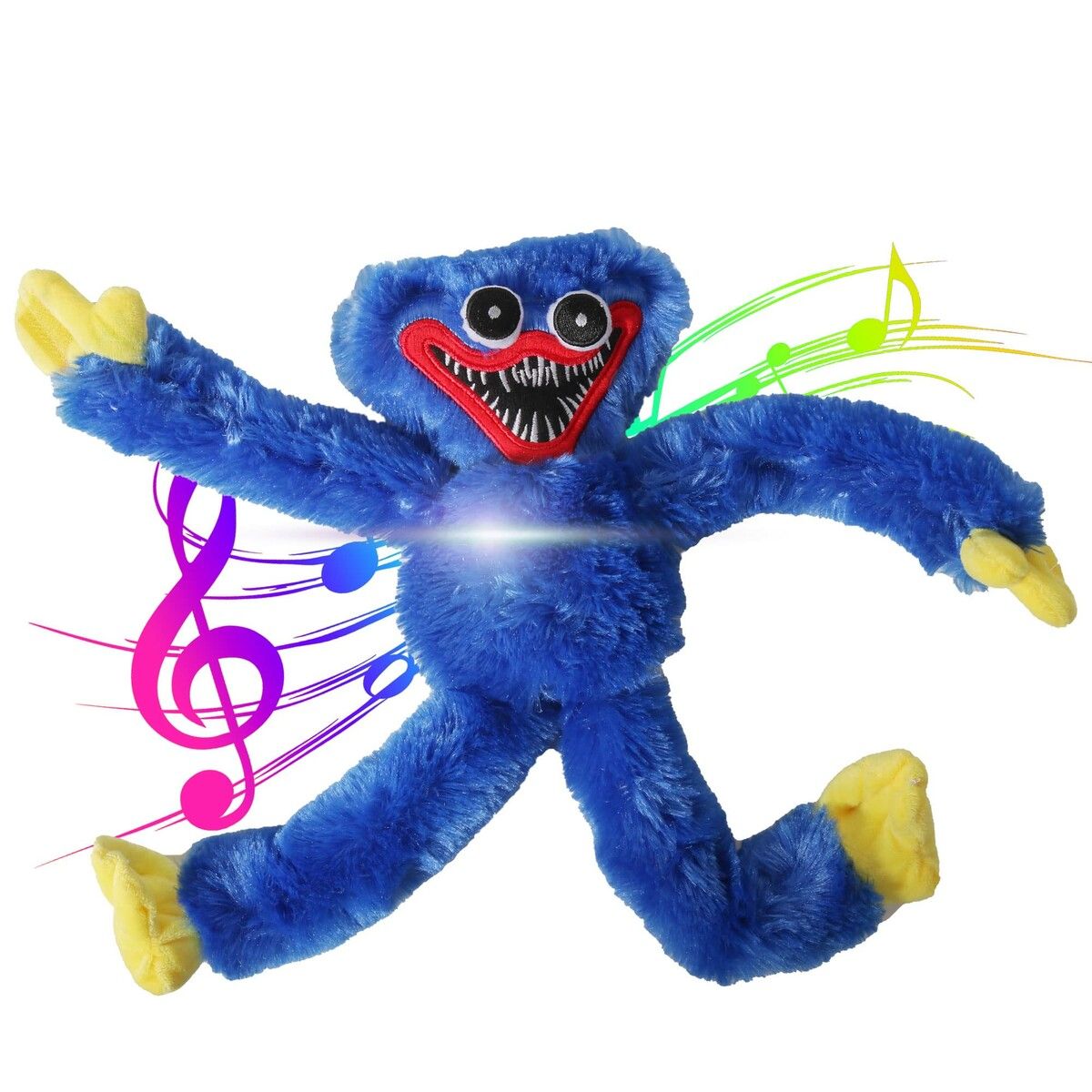 Glowing Singing Huggy Wuggy Plush Toys  Poppy Playtime Toy 40cm Monster Horror Doll Gifts Color Blue