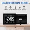 Digital Alarm LED Calendar Clock Large Dementia Bedside Wall Table Desk 4 Brightness Levels 8 Languages Black 8 Inch