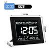 Digital Alarm LED Calendar Clock Large Dementia Bedside Wall Table Desk 4 Brightness Levels 8 Languages Black 8 Inch