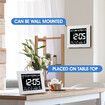 Digital Calendar Clock LED Dementia Bedside Alarm 8 Inch Large Wall Table Desk 8 Languages 4 Dimming Levels White