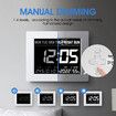 Digital Calendar Clock LED Dementia Bedside Alarm 8 Inch Large Wall Table Desk 8 Languages 4 Dimming Levels White