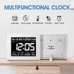 Digital Calendar Clock LED Dementia Bedside Alarm 8 Inch Large Wall Table Desk 8 Languages 4 Dimming Levels White