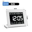 Digital Calendar Clock LED Dementia Bedside Alarm 8 Inch Large Wall Table Desk 8 Languages 4 Dimming Levels White