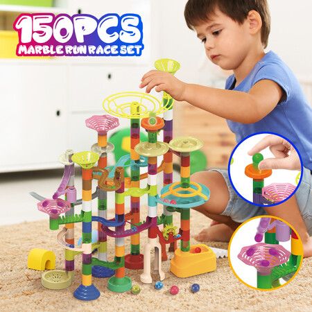 Marble Run Game Race Educational Brain Logic STEM Toy Track Blocks Playset 150 Pieces