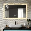 Bathroom LED Vanity Mirror with Lights Wall Mounted Anti-Fog Lighted Bathroom Mirror Dimmable LED Makeup Mirror 120x80cm