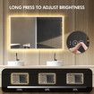 Bathroom LED Vanity Mirror with Lights Wall Mounted Anti-Fog Lighted Bathroom Mirror Dimmable LED Makeup Mirror 120x80cm