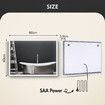 LUXSUITE Bathroom Mirror Smart Fogless LED Rectangular Wall Mounted for Shower Vanity Salon 80X60cm