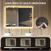 LUXSUITE Bathroom Mirror Smart Fogless LED Rectangular Wall Mounted for Shower Vanity Salon 80X60cm