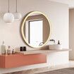 LUXSUITE Bathroom Mirror Smart LED Fogless Round Wall Mounted for Shower Vanity Salon 80cm