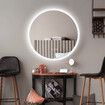 LUXSUITE Bathroom Mirror LED Fogless Smart Round Wall Mounted for Vanity Shower Salon 80cm