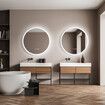 LUXSUITE Bathroom Mirror Smart Round LED Fogless Wall Mounted for Salon Vanity Shower 60cm