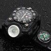 3-in-1 Outdoor Sports Rechargeable Bright LED Flashlight Compass Wrist Watch Wristband Sports Mens Watches