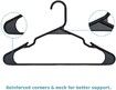 Plastic Clothing Notched Hangers Ideal for Everyday Standard Use Black 20 Pack