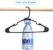 Plastic Clothing Notched Hangers Ideal for Everyday Standard Use Black 20 Pack