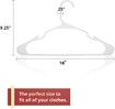 Plastic Clothing Notched Hangers Ideal for Everyday Standard Use White 20 Pack