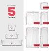 16 PCS Clear Plastic Drawer Organizers Set, Vtopmart 4-Size Versatile Bathroom and Vanity Drawer Organizer Trays, Storage Bins for Makeup, Jewelries, Kitchen Utensils and Office