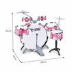 Jazz Drum Play Set For Kid Toddler Musical Educational Instrument Toy Plastic Pink 10 Pieces