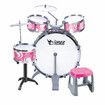 Jazz Drum Play Set For Kid Toddler Musical Educational Instrument Toy Plastic Pink 10 Pieces