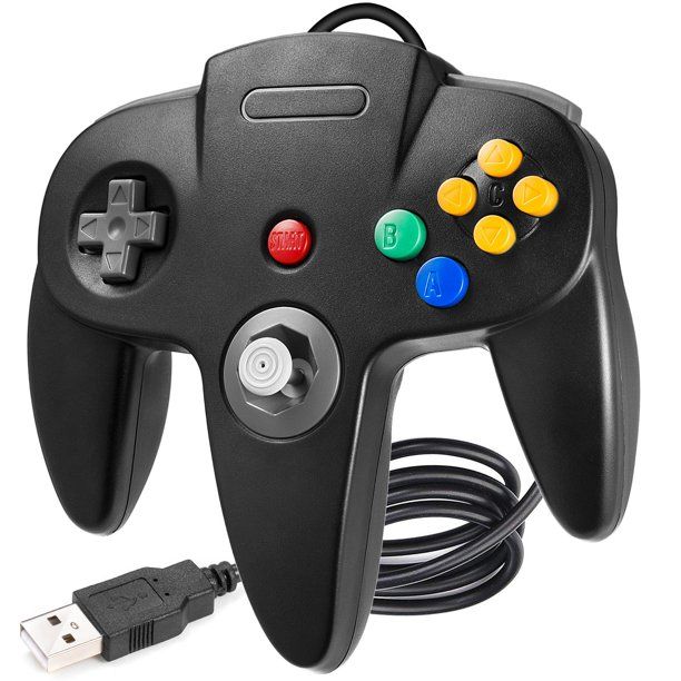 USB Retro N64 Controller, Classic Retro N64 Wired USB PC Game pad Joystick for Windows PC MAC Linux Raspberry Pi 3 Genesis Higan