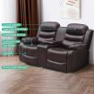 Luxsuite 3 Pcs Recliner Sofa Sets Leather Lounge Sofa Recliner Couch Manual Reclining Sofa Love Seat 6 Seaters for Living Room