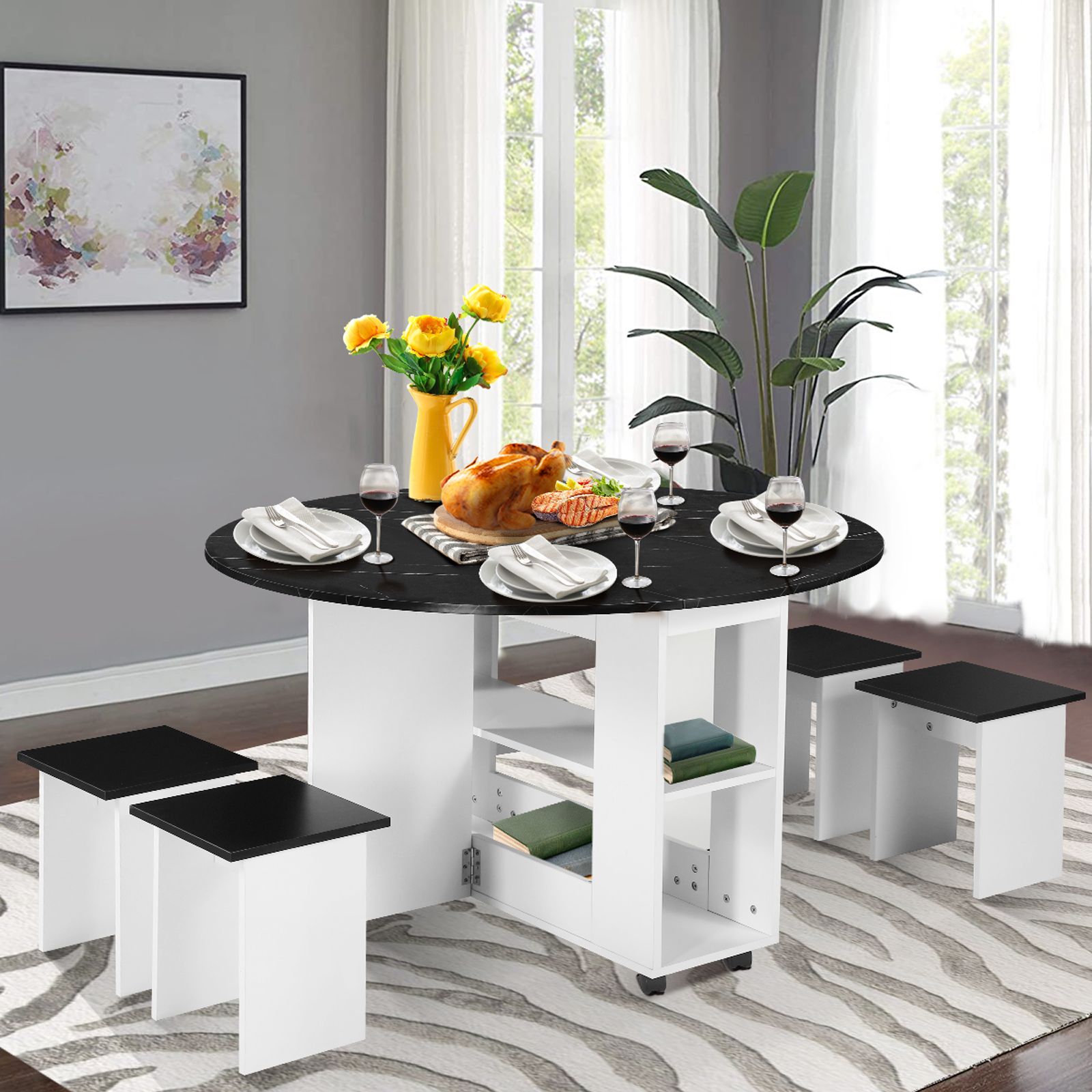 foldable dining table for 4