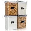 4pcs 5.2L Large Food Storage Containers BPA Free Plastic Airtight with  Labels Markers Spoons