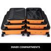 3PCS Luggage Suitcase Set Hard Carry On Travel Trolley Lightweight with TSA Lock and 2 Covers Orange