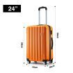 3PCS Luggage Suitcase Set Hard Carry On Travel Trolley Lightweight with TSA Lock and 2 Covers Orange