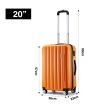 3PCS Luggage Suitcase Set Hard Carry On Travel Trolley Lightweight with TSA Lock and 2 Covers Orange