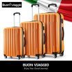 3PCS Luggage Suitcase Set Hard Carry On Travel Trolley Lightweight with TSA Lock and 2 Covers Orange