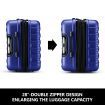 3PCS Luggage Set Hard Travel Suitcases Carry On Lightweight Trolley with TSA Lock 2 Covers Royal Blue