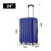 3PCS Luggage Set Hard Travel Suitcases Carry On Lightweight Trolley with TSA Lock 2 Covers Royal Blue