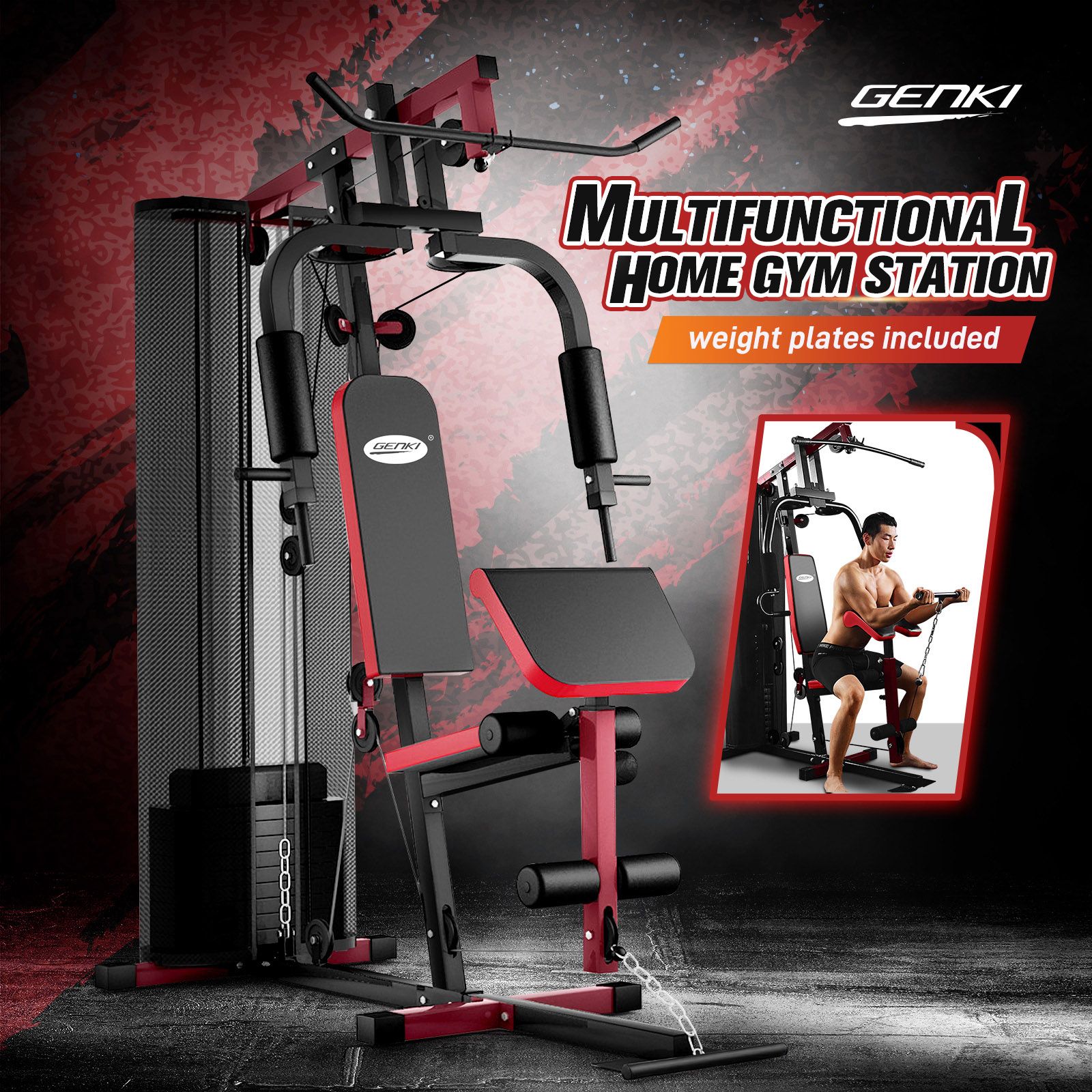 Gedragen hek Banzai Genki Multi Function Weight Station Home Gym Equipment Exercise Workout  Fitness Machine