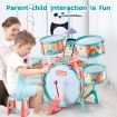 Jazz Drum Play Set Dynamic for Toddler Kid Educational Musical Instrument Toy Plastic Colourful 17 Pieces