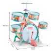 Jazz Drum Play Set Dynamic for Toddler Kid Educational Musical Instrument Toy Plastic Colourful 17 Pieces