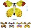 Magic Flying Butterfly Fairy Flying Toys 5 PCS Wind up Rubber Band Powered Butterfly Toys Greeting Card Surprise Gift