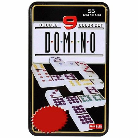 Plastic Double 9 Domino Game Set With 55 Tile