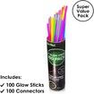 100 Glow Sticks Bulk Party Supplies Glow in The Dark Fun Party Pack with 8" Glowsticks and Connectors for Bracelets and Necklaces