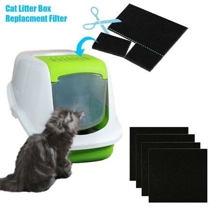 4pcs Activated Carbon Filter For Pet Cat Litter Box Filter Cat Dog Kitten Deodorizing Filters Carbon Pack Deodorant