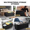 Black Ottoman Bench Folding Upholstered Footrest Stool Rectangle Coffee Table Entryway Storage Cube Chest Toy Box 109cm 