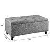 Grey Fabric Ottoman Shoe Bench Upholstered Footrest Stool Rectangle Coffee Table Entryway Toy Box Chest Storage Cube 100cm