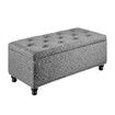 Grey Fabric Ottoman Shoe Bench Upholstered Footrest Stool Rectangle Coffee Table Entryway Toy Box Chest Storage Cube 100cm