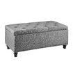 Grey Fabric Ottoman Shoe Bench Upholstered Footrest Stool Rectangle Coffee Table Entryway Toy Box Chest Storage Cube 100cm