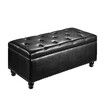 Black Ottoman Faux Leather Shoe Bench Upholstered Footrest Stool Rectangle Coffee Table Entryway Toy Box Storage Cube Chest with Lift Top 100cm