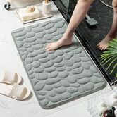 Home Cobblestone Embossed Door Carpet 3d Door Mat Bathroom Door Foam Absorbent Non-slip Floor Mat Gray Color